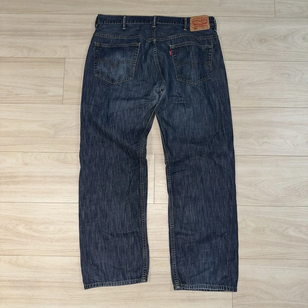 Levi's 569 Jeans Men's 38x31 Blue Loose Straight Fit Baggy Wide‎ Leg Dark Denim